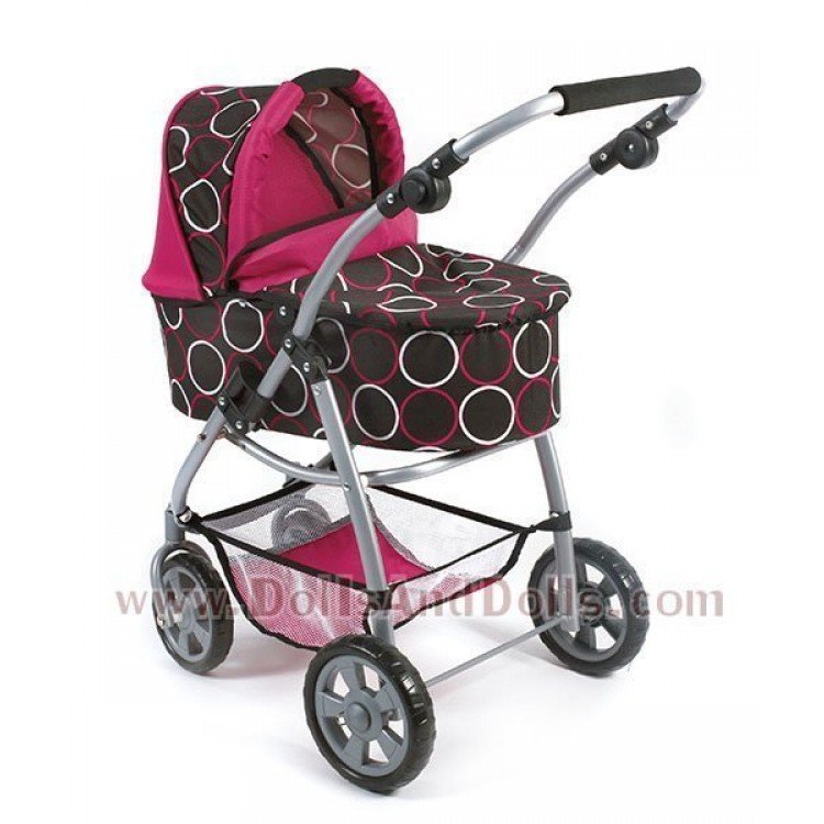 Combi silla y capazo Chic Emotion 2 en 1 Circulos Fucsia 77 cm
