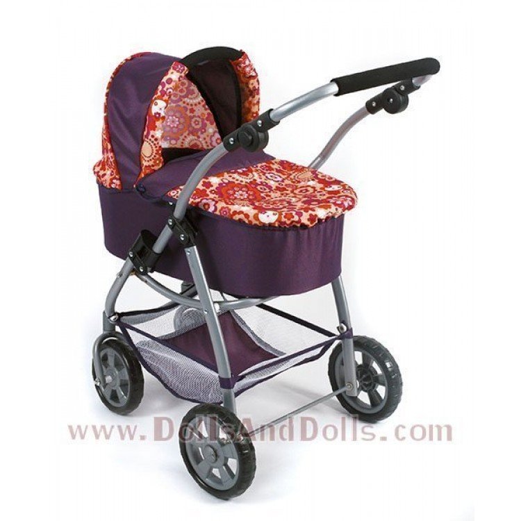 Kombi silla y capazo Chic Emotion 2 en 1 Naranja-Morado 77 cm