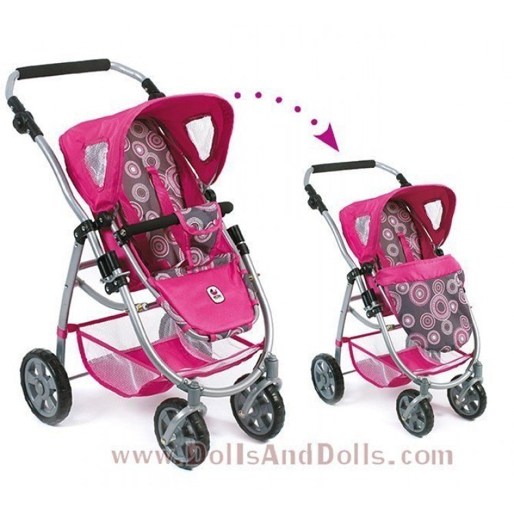Kombi silla y capazo Chic Emotion 2 en 1 Fucsia-Perlas 77 cm