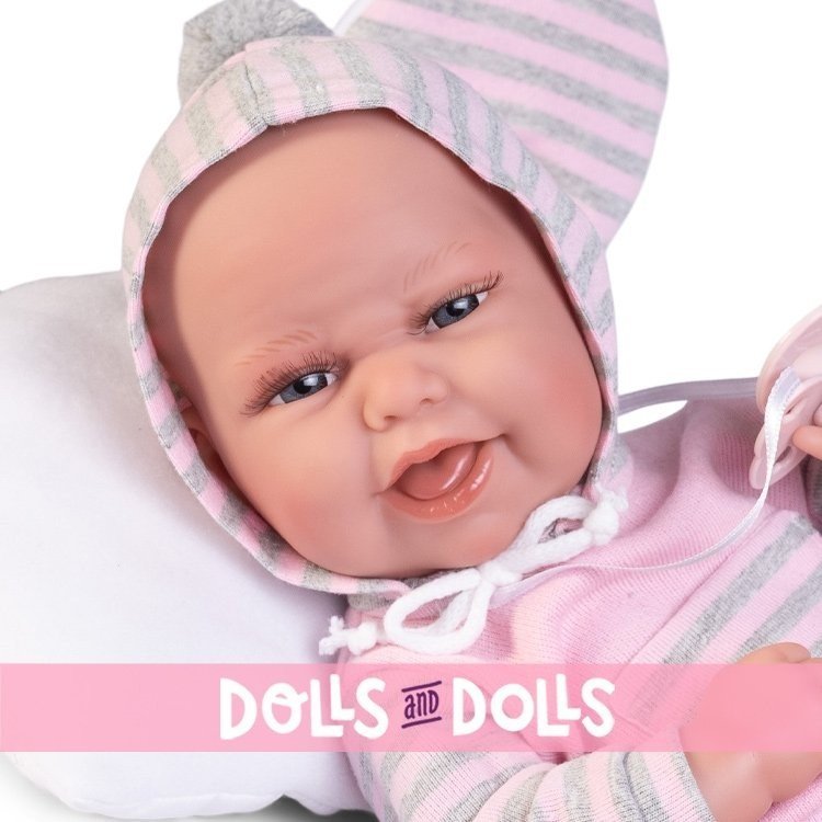 Antonio Juan Puppe 33 cm - Neugeborenes Baby Clara mit Kissen mit Ohren