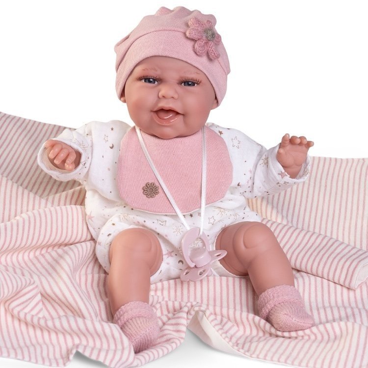 Antonio Juan Puppe 34 cm - Neugeborenes Baby Clara Posturitas mit Decke