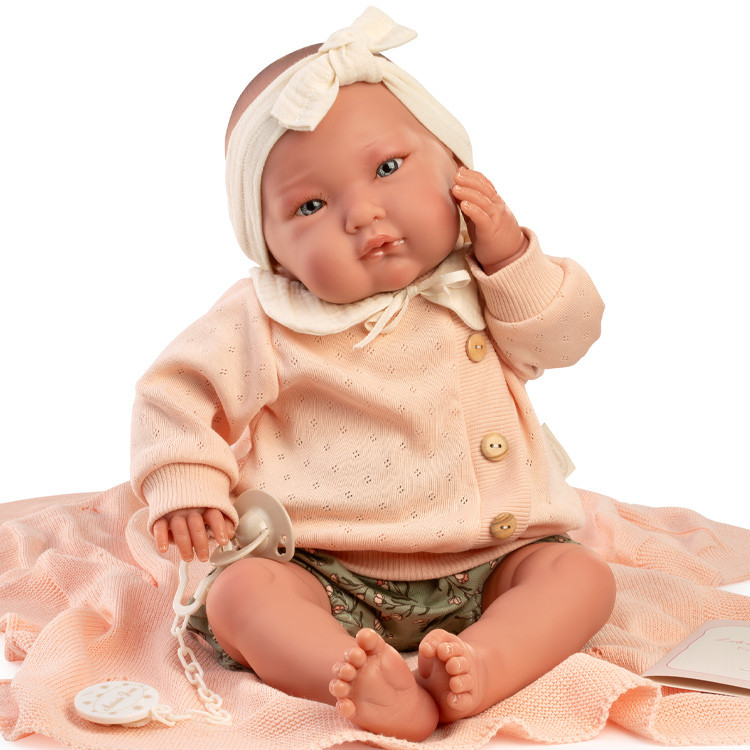 Antonio Juan Puppe 52 cm - "Mi Primer Reborn" Alejandra mit Schleife