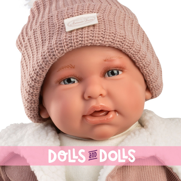 Antonio Juan Puppe 52 cm - "Mi Primer Reborn" Daniela mit Lammfelljacke