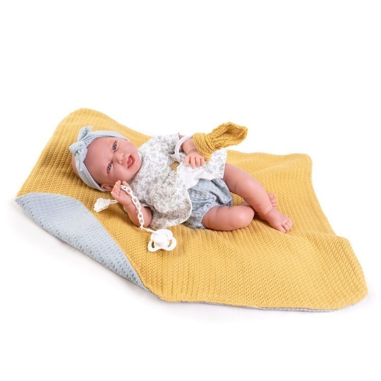 Antonio Juan Puppe 42 cm - Neugeborene Carla mit Decke und Ohrringen