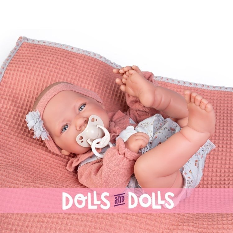Antonio Juan Puppe 42 cm - Neugeborenes mit frühlingsdecke