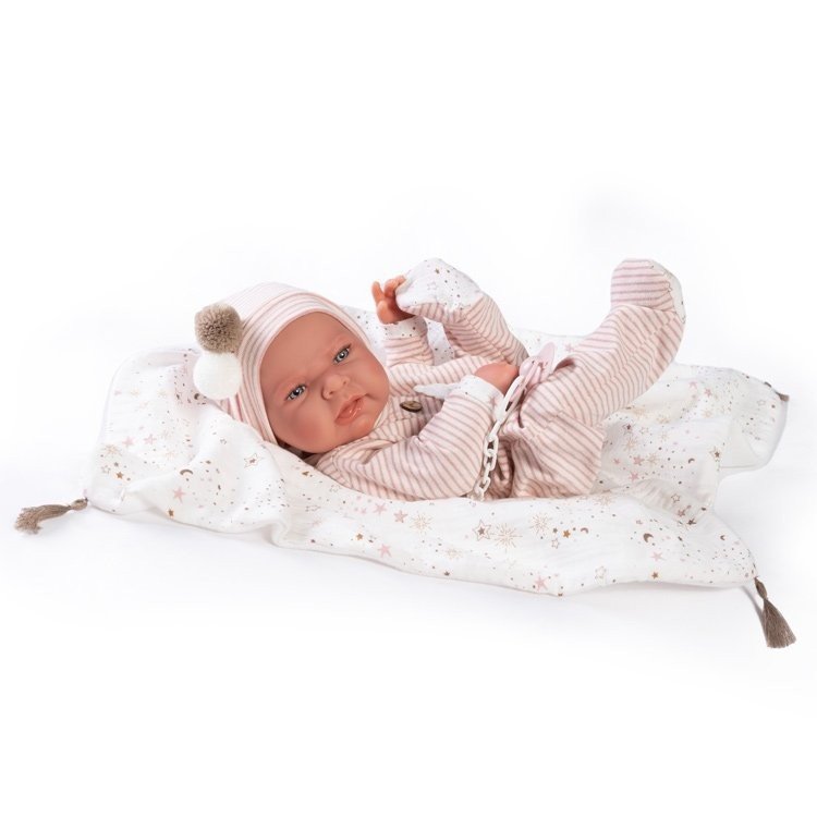 Antonio Juan Puppe 42 cm - Neugeborenes Lea-Paar kleine Sterne-Decke