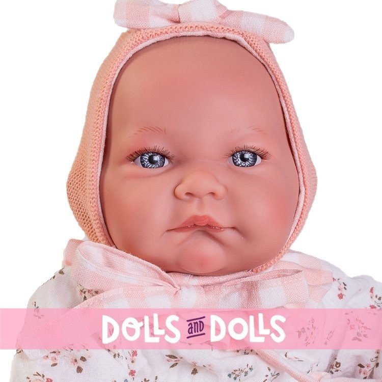 Antonio Juan Puppe 42 cm - Neugeborenes Baby Nica mit Mütze und Kissen mit Tasche