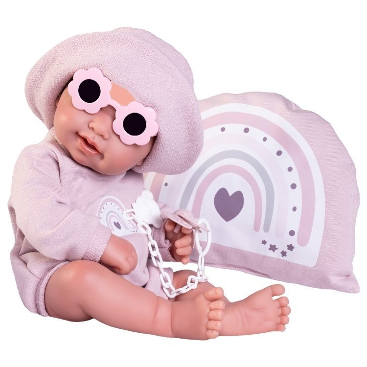Antonio Juan Puppe 42 cm - Neugeborenes Regenbogenkind Pipa im Sonnenschein