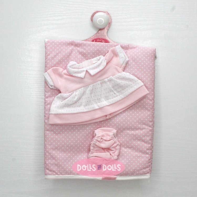 Outfit für Antonio Juan Puppe 26-27 cm - Rosa Babydecke mit Kleid und Höschen