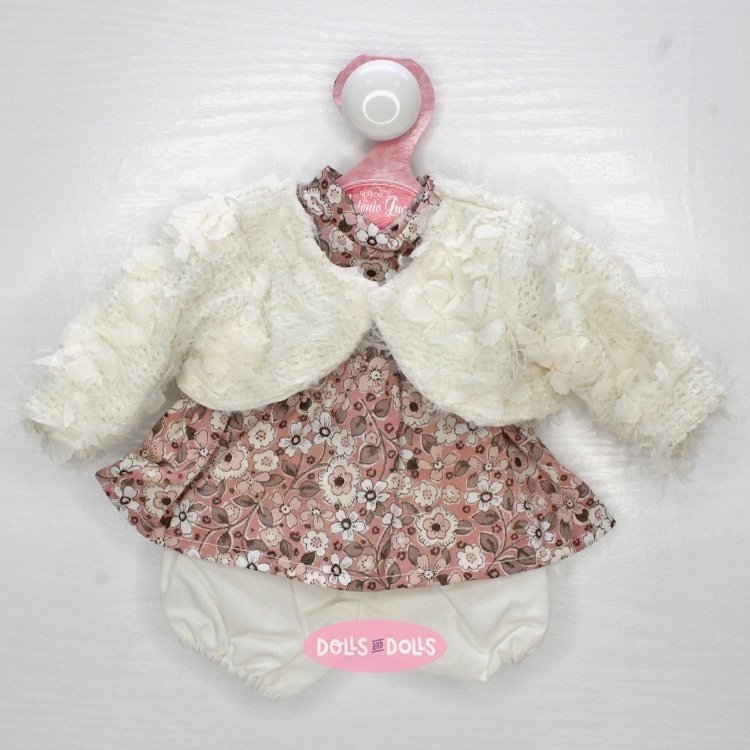 Outfit für Antonio Juan Puppe 33-34 cm - Blumenkleid mit Jacke
