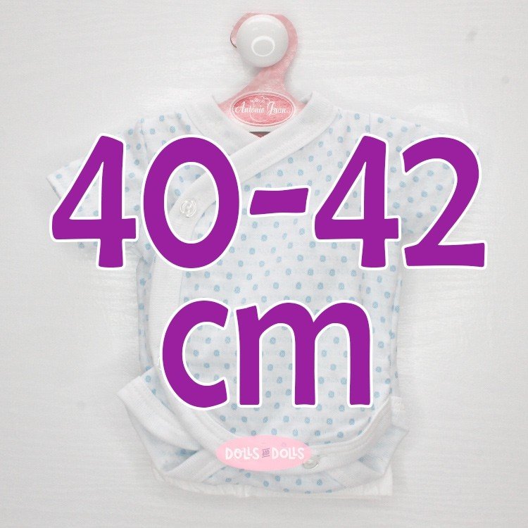 Antonio Juan Puppe Outfit 40 - 42 cm - Sweet Reborn Collection - Blau gepunkteter Body mit Windel