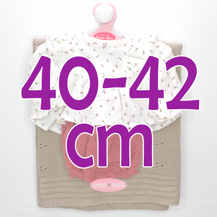 Antonio Juan Puppe Outfit 40 - 42 cm - Sweet Reborn Collection - Blumenset und Toquilla