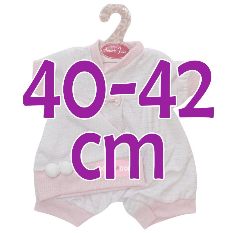 Outfit für Antonio Juan Puppe 40-42 cm - Weiß-rosa Strampler mit Mütze