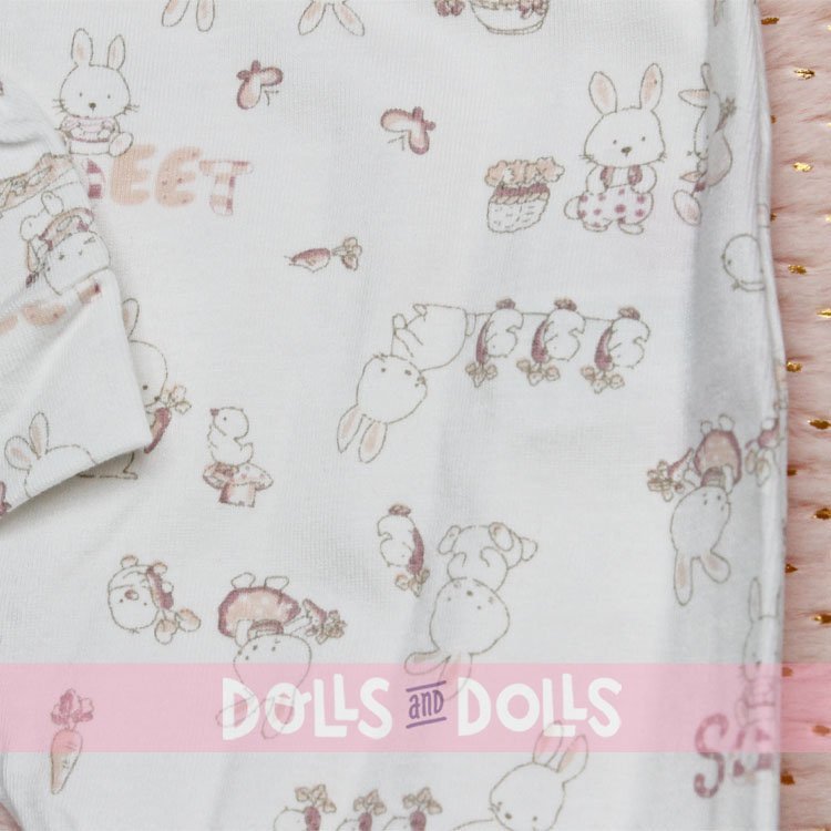 Outfit für Antonio Juan Puppe 52 cm - Mi Primer Reborn Collection - Hasenpyjama mit Mütze und Decke