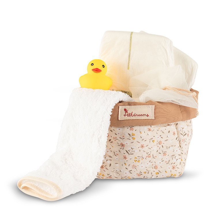 Ergänzungen für Asi Puppe - Así Dreams - Teresa Kollektion - Korb für Badaccessoires 36-50 cm