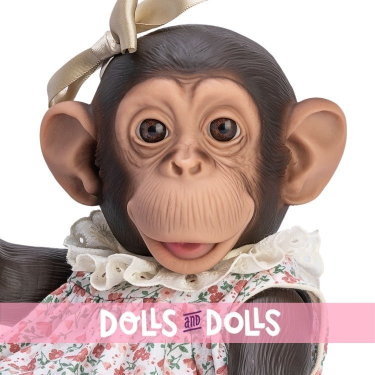 Así Tierpuppe 32 cm - Lola der Schimpanse mit Blumenset