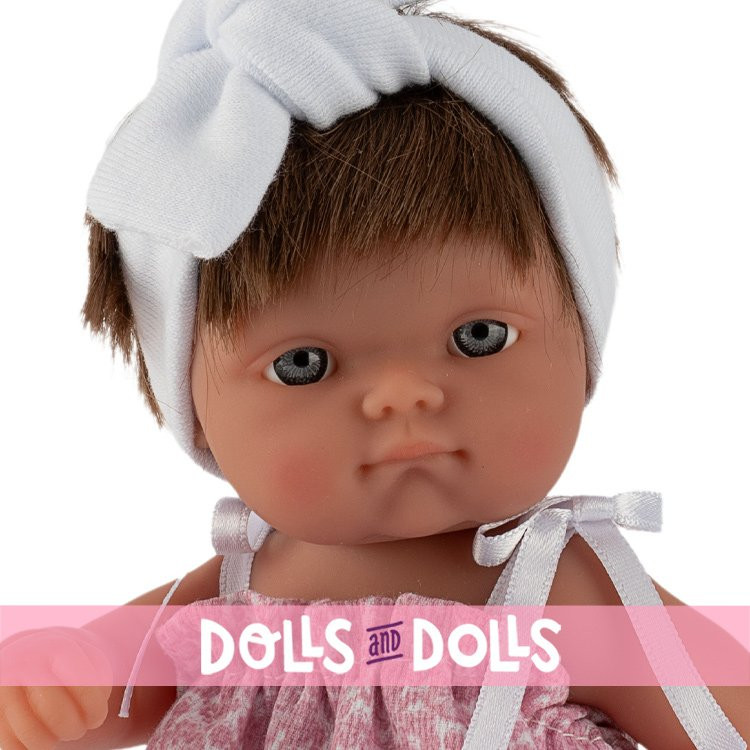 Así Puppe 20 cm - Nené mit rosa Blumenmuster