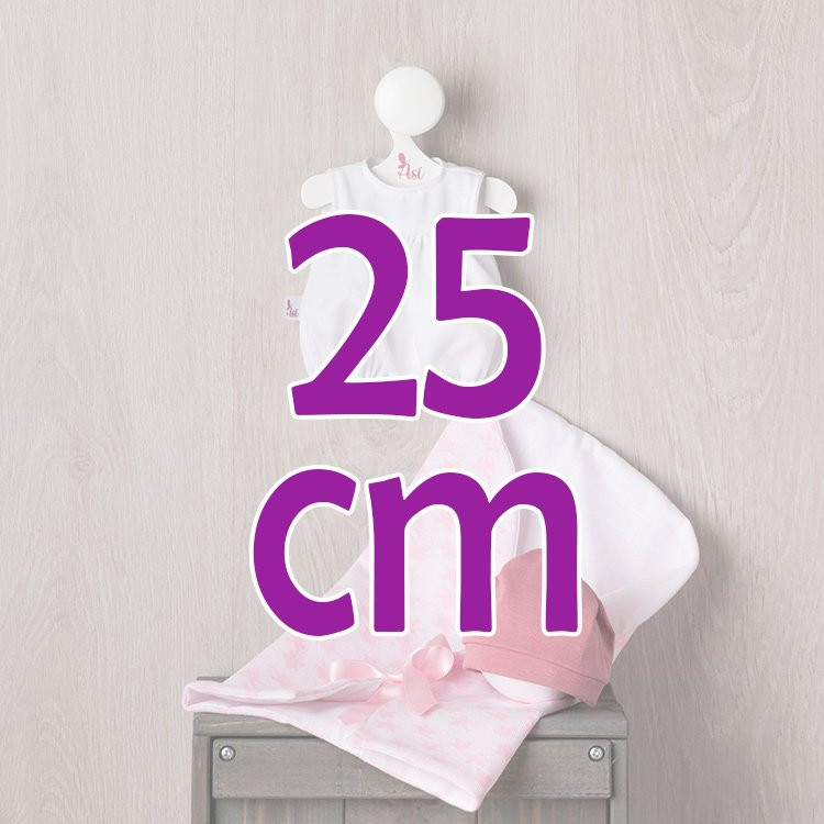 Outfit für Así-Puppe 25 cm - Kleid mit Sternchenmuster für Max-Puppe