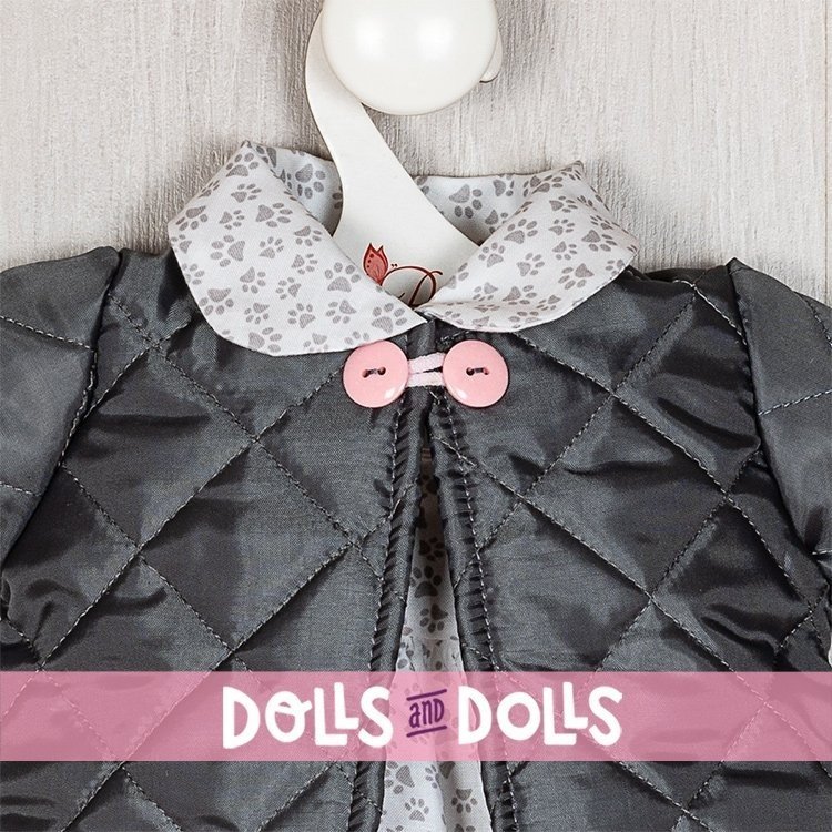 Outfit für Así Puppe 43 cm - Barbour-Hundefußabdrücke gesetzt für María Puppe