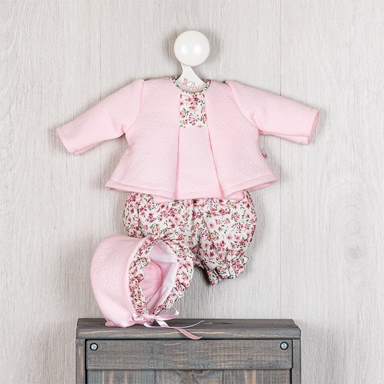 Outfit für Así Puppe 36 cm - Set aus rosa Strickoberteil und Pumphose für Koke Puppe