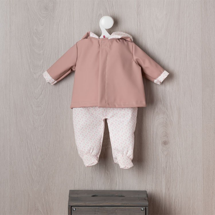 Outfit für Así-Puppe 46 cm - Rosa Mackintosh-Set für Leo-Puppe