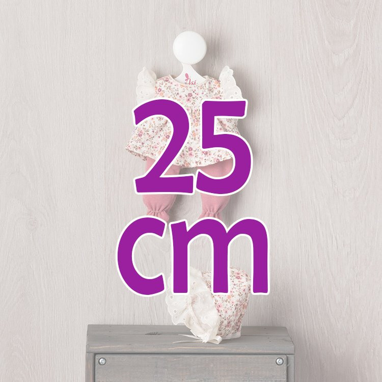Outfit für Así-Puppe 25 cm - Rosa Blumen-Set für Max-Puppe