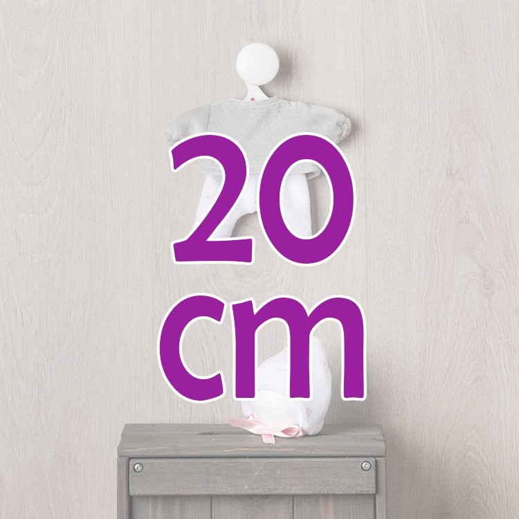 Outfit für Así-Puppe 20 cm - Grau-weißes Ensemble für Nené-Puppe