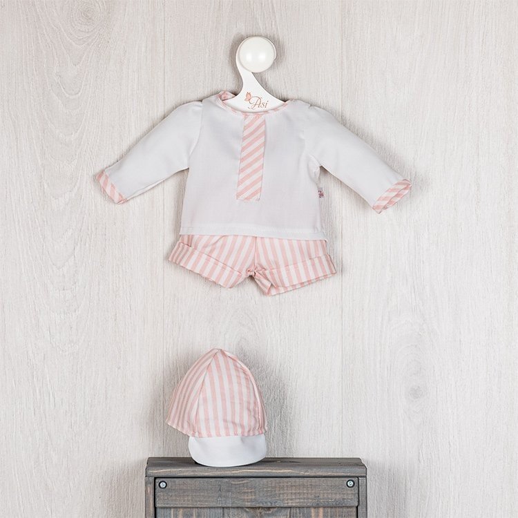 Outfit für Así-Puppe 43 cm - Rosa gestreiftes Hosenset für Pablo-Puppe