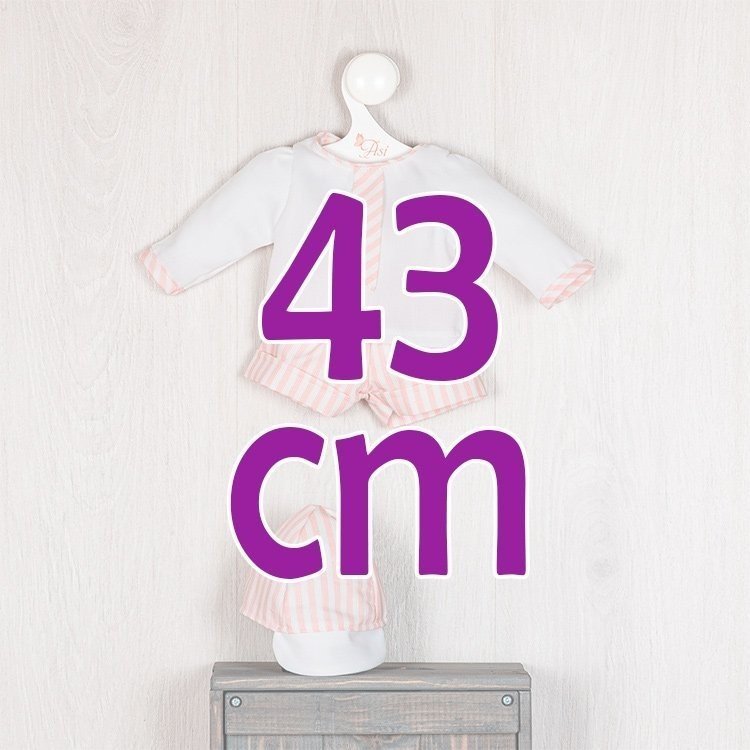 Outfit für Así-Puppe 43 cm - Rosa gestreiftes Hosenset für Pablo-Puppe