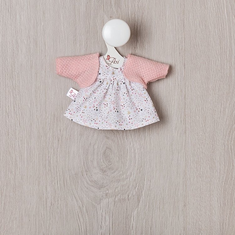 Outfit für Así-Puppe 20 cm - Bedrucktes Kleid mit rosa Jacke für Cheni-Puppe