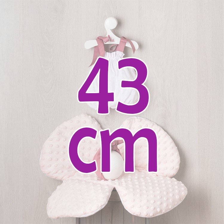 Outfit für Así Puppe 43 cm - Plumeti Strampler und Blumenkissen für María Puppe