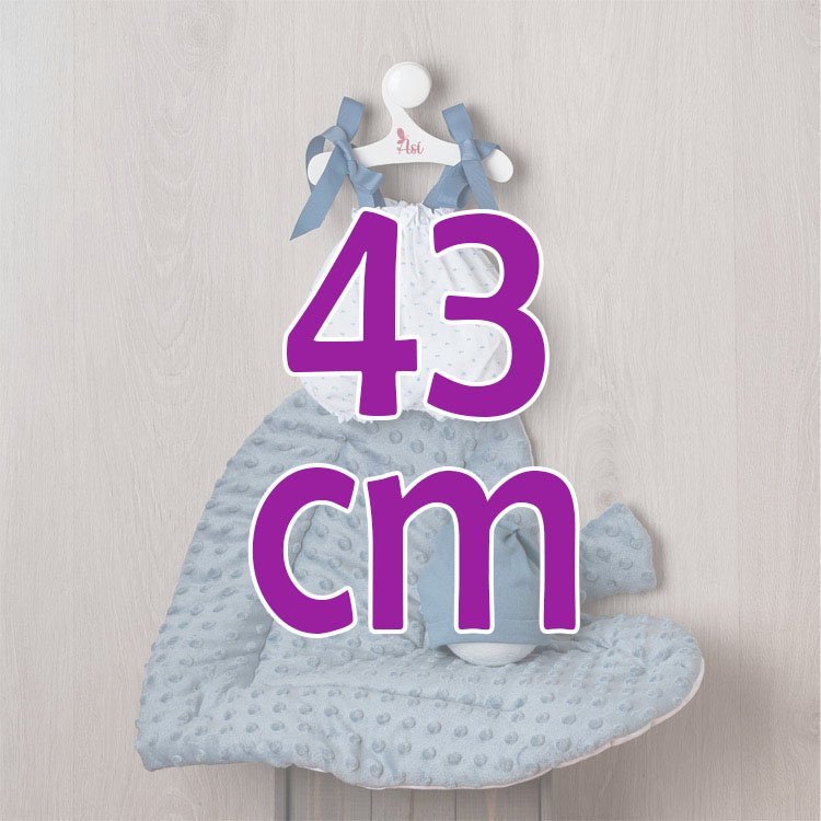Outfit für Así-Puppe 43 cm - Plumeti Strampler und Blattkissen für Pablo-Puppe