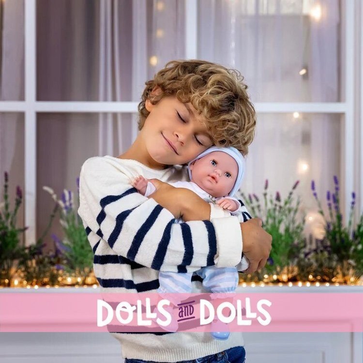 Berenguer Boutique Puppe 38 cm - Mit blauem Pyjama und Accessoires