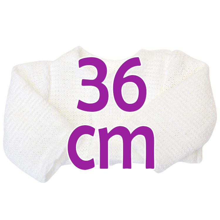 Ergänzungen für Así-Puppe 36 cm - Weiße Strickjacke für Koke-Puppe