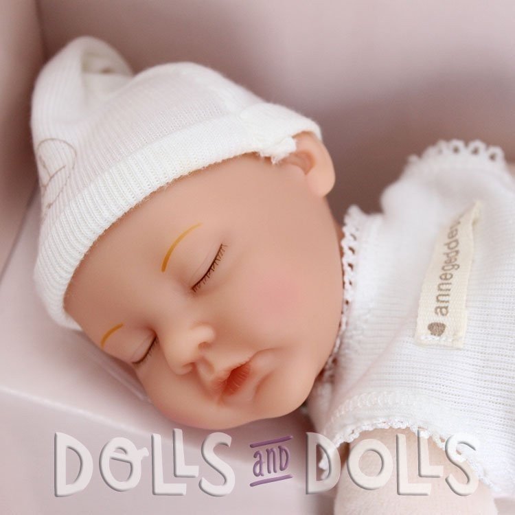 Anne Geddes Puppe 23 cm - Baby in weiß gekleidet