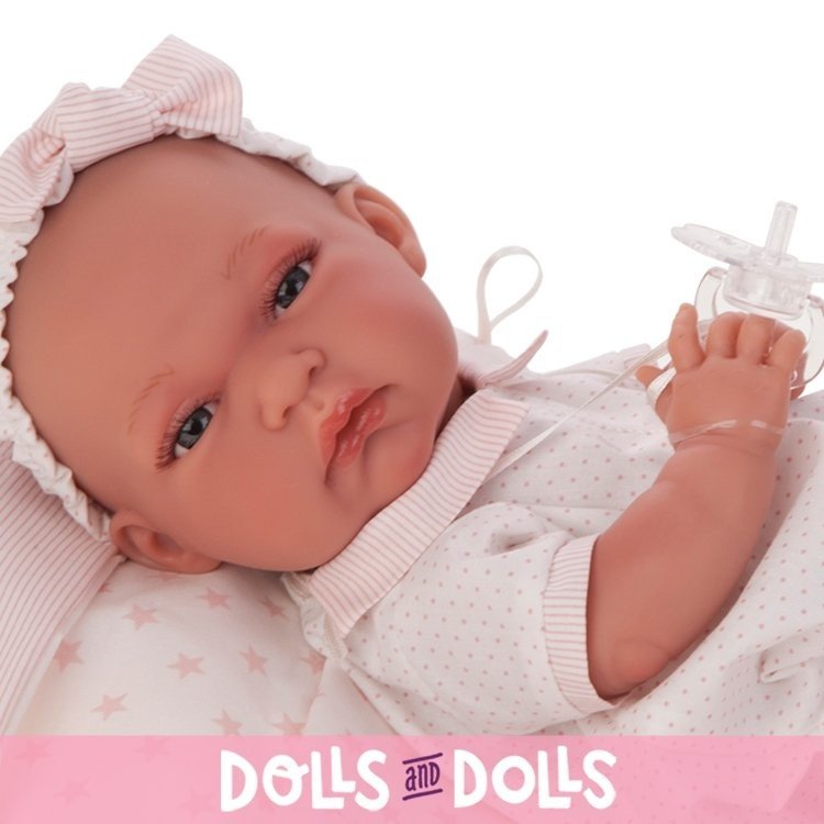 Antonio Juan Puppe 33 cm Baby Tonet Madchen mit Schlafsack Dolls And Dolls Sammlerpuppenladen