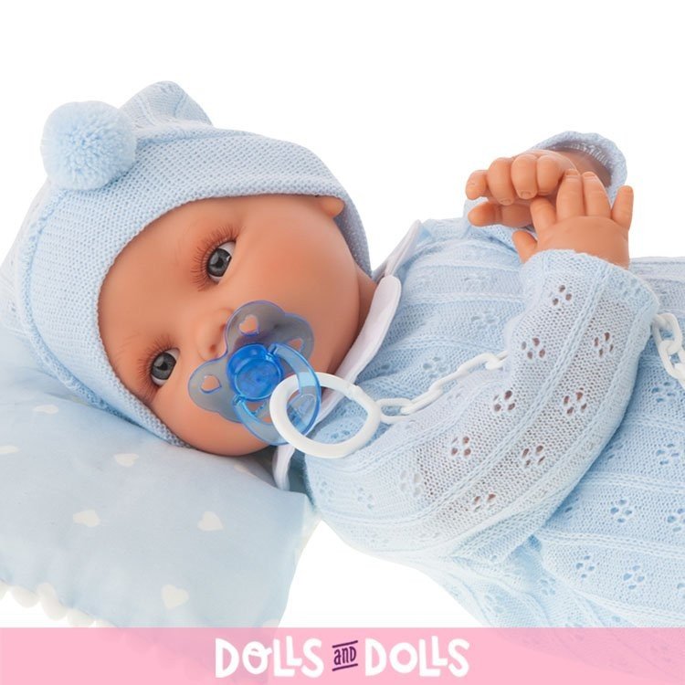 Antonio Juan Puppe 42 cm - Beni mit blauem Kissen