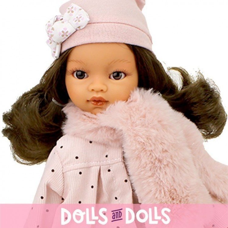 Antonio Juan Puppe 33 cm - Braune Haare Emily mit Mantel
