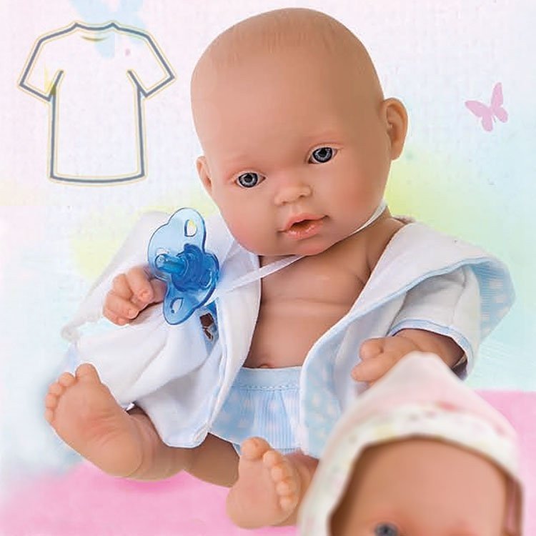 Antonio Juan Puppenoutfit - Bademantel mit Handtuch und blauem Höschen 26-27 cm