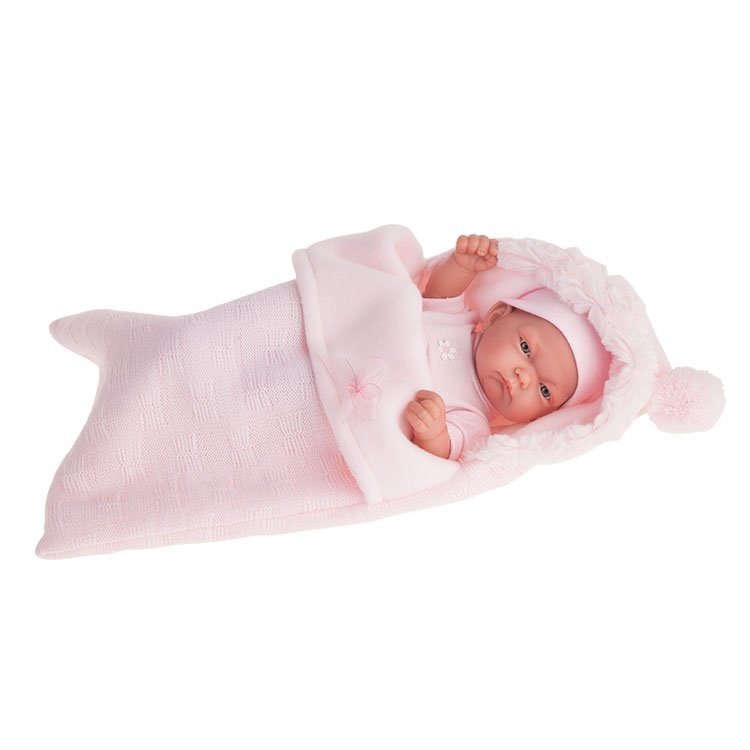 Antonio Juan Puppe 26 cm - Pitu Mädchenpuppe mit Schlafsack
