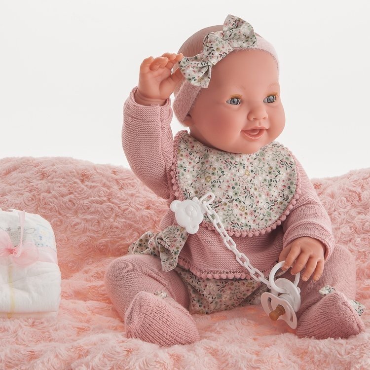 Antonio Juan Puppe 42 cm - Neugeborenes Mia Pee mit Lätzchen