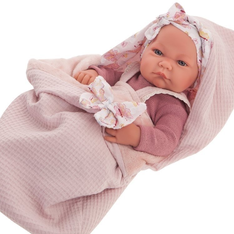 Antonio Juan Puppe 42 cm - Neugeborene Nica mit Schmetterlingsschlafsack