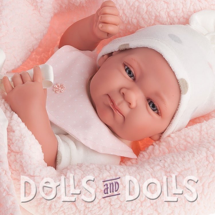 Antonio Juan Puppe 42 cm - Neugeborenes Mädchen Olivia mit Decke