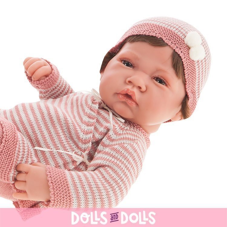Antonio Juan Puppe 42 cm - Neugeborenes Mädchen mit rosa Leggings