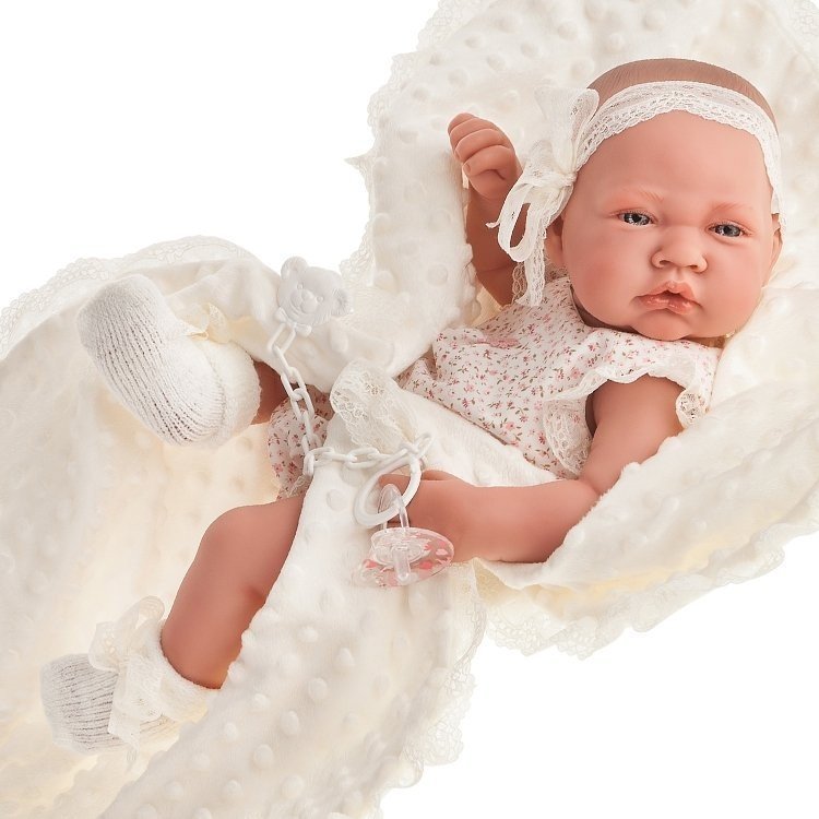 Antonio Juan Puppe 42 cm - Neugeborenes mit beiger Decke