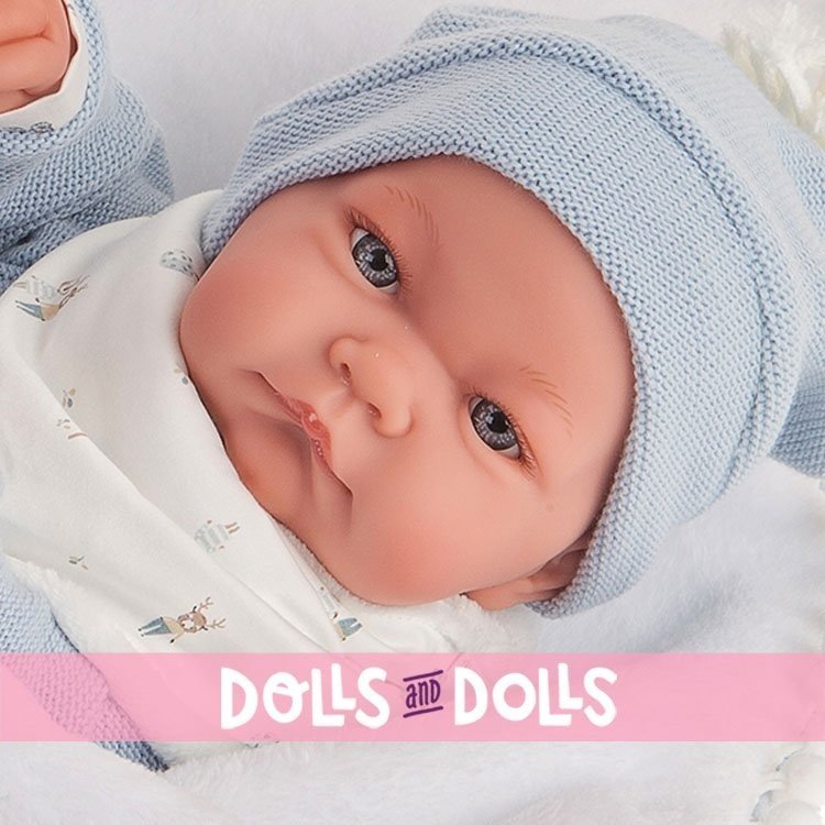 Antonio Juan Puppe 42 cm - Neugeborenes Nico mit Decke mit Bällen