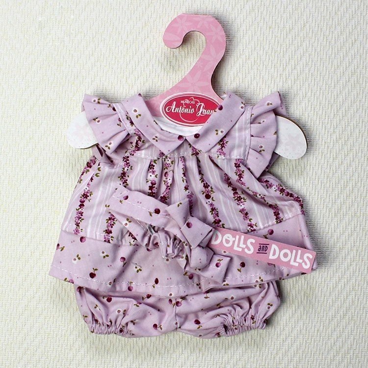 Antonio Juan Puppenoutfit - Lila Blumenkleid und Stirnband 26-27 cm