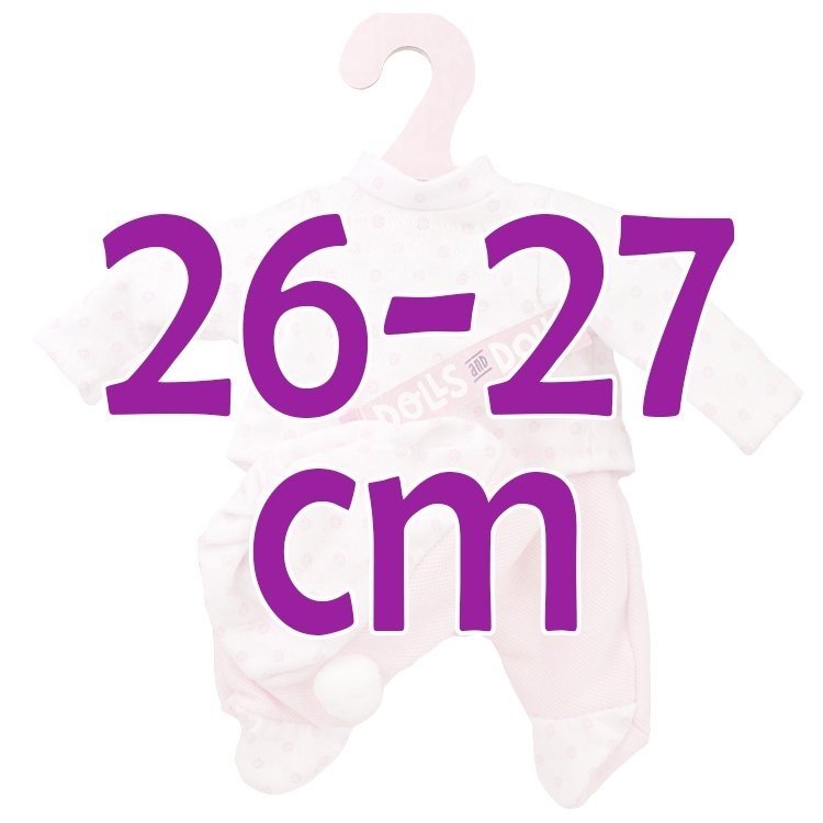 Antonio Juan Puppe Outfit 26-27 cm - Rosa Strampler mit Punkten bedruckt mit Hut