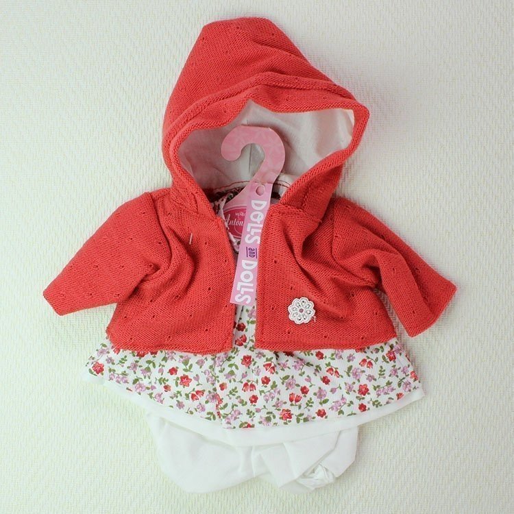 Kleid Blumen mit roter Jacke 33-34 cm