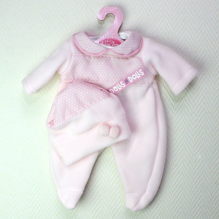 Antonio Juan Puppenoutfit - Rosa Pyjama und Hut - 33-34 cm